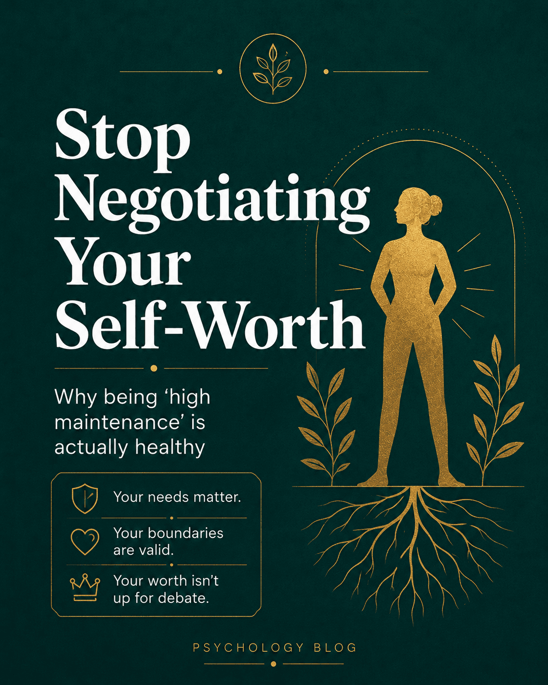The day you realize you have been negotiating your worth your entire life. Why "low maintenance" was never a personality trait. #selfworth #peoplepleasing