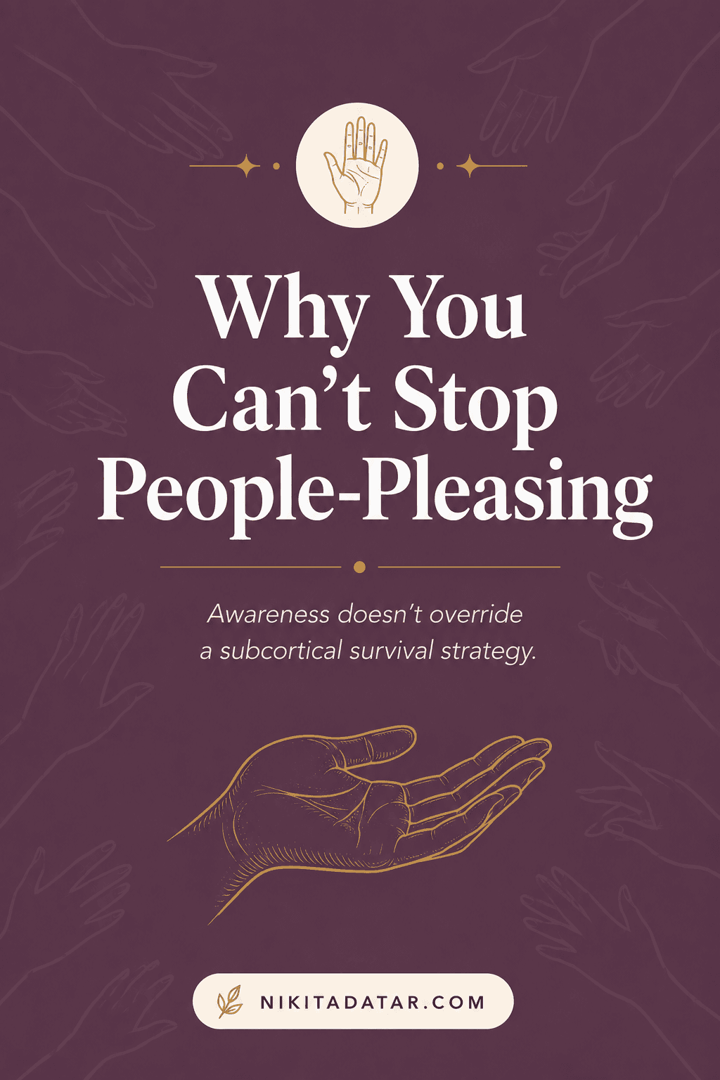 Awareness doesn't override a subcortical survival strategy. The amygdala acts faster than insight. The neuroscience explained. #peoplepleasing #fawnresponse